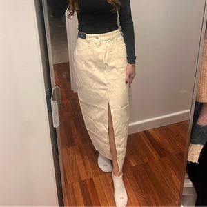 HOLLISTER BRAND NEW WITH TAGS off white denim maxi skirt!!